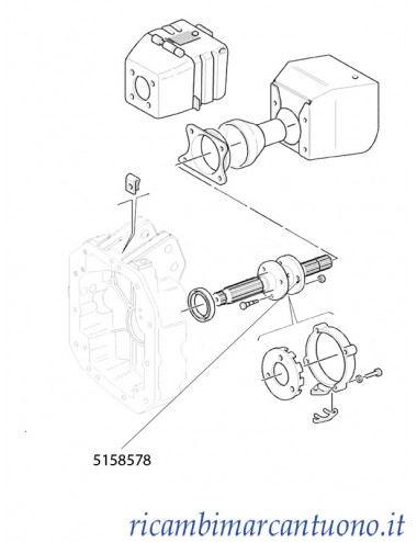 Albero di trasmissione terminale presa di forza a 6 scanalature New Holland - cod 5158578