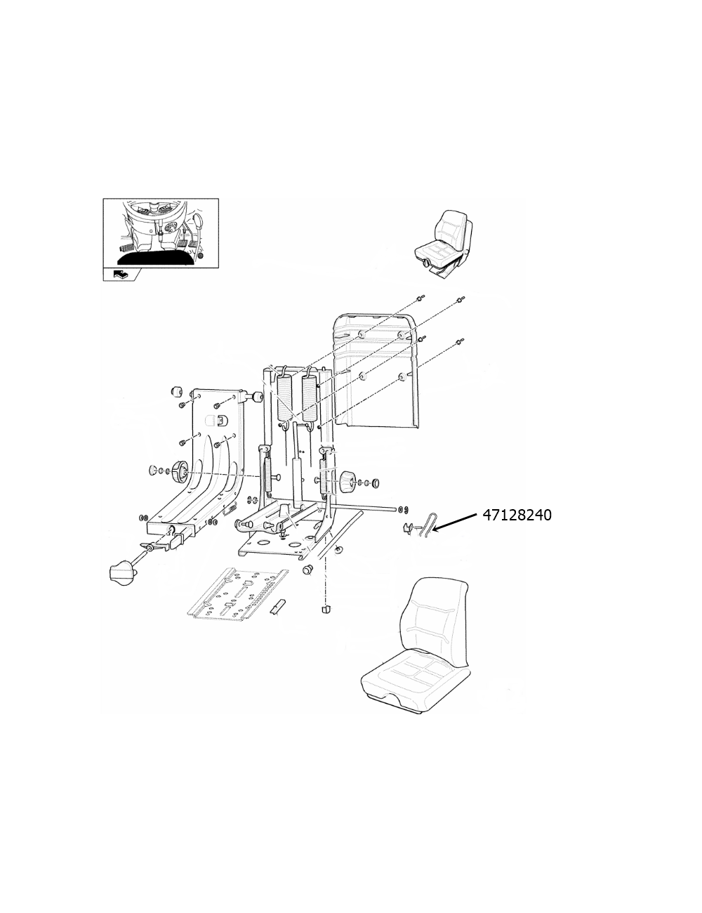 Molla sedile New Holland - cod 47128240