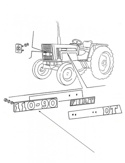 Decalcomania per Fiat 110-90 New Holland - cod 5142441