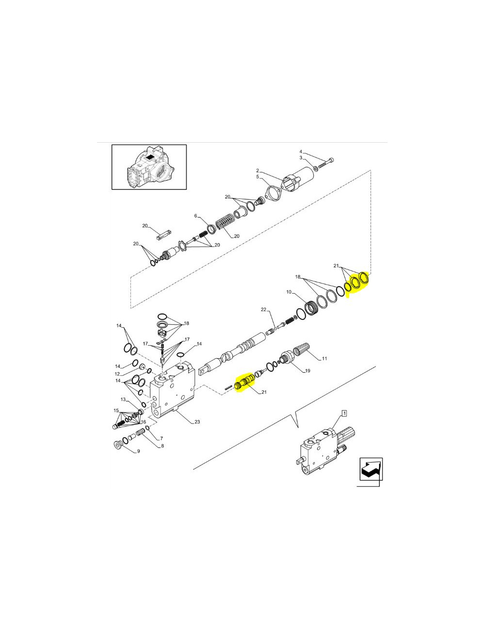 kit riparazione distributore ausiliario New Holland - cod 87394197