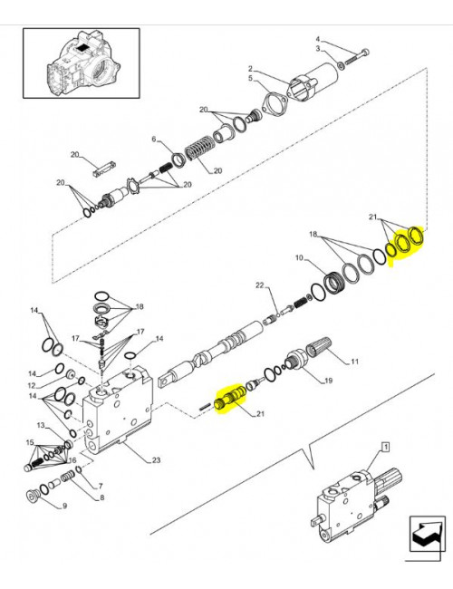 kit riparazione distributore ausiliario New Holland - cod 87394197
