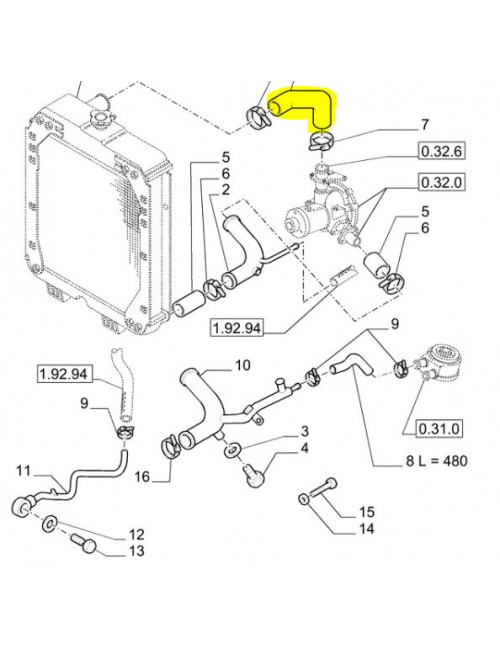 Tubo flessibile radiatore New Holland - cod 5176675