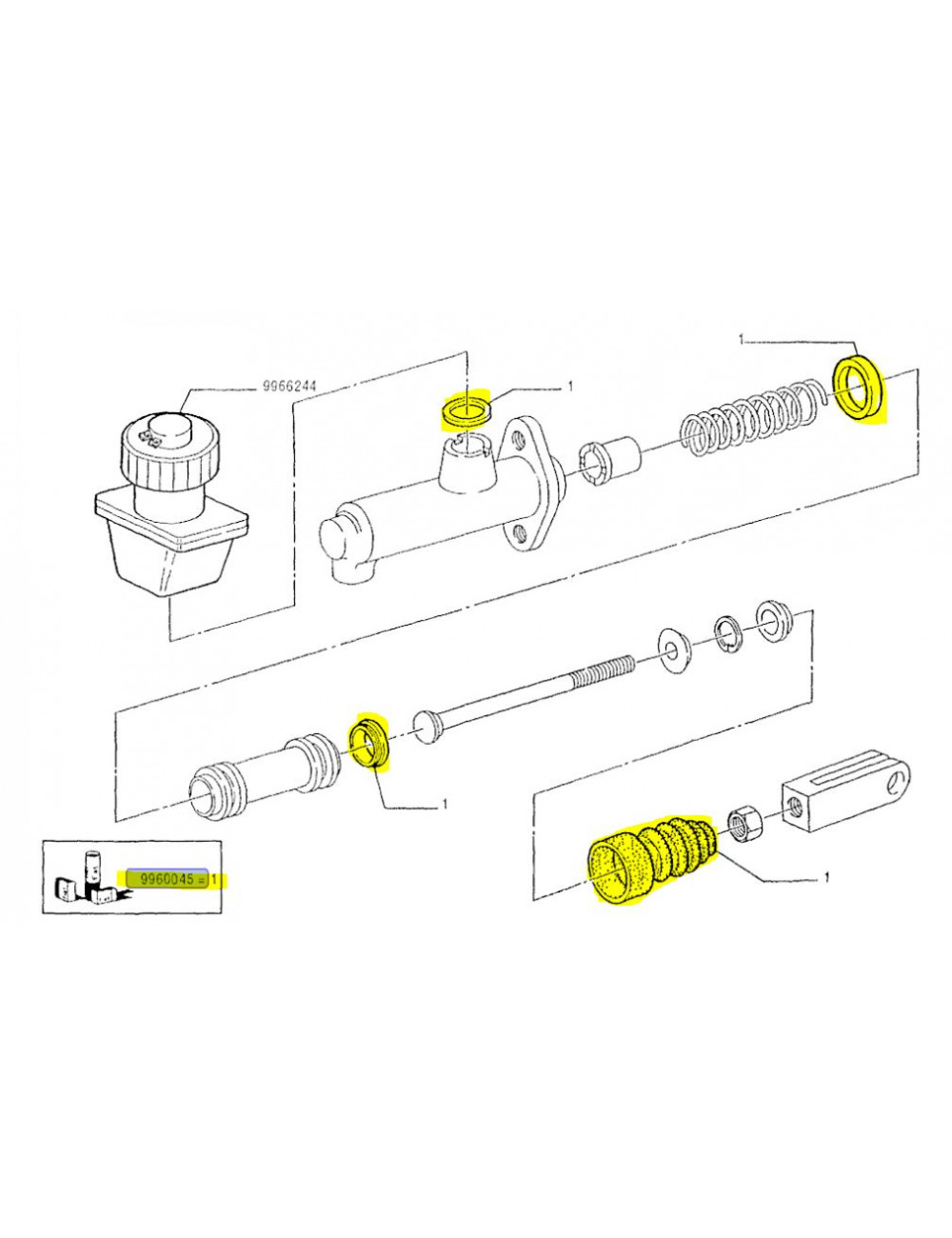 disegno tecnico kit corredo guarnizioni pompa New Holland - cod 9960045 disegno tecnico kit corredo guarnizioni pompa New Holland - cod 9960045