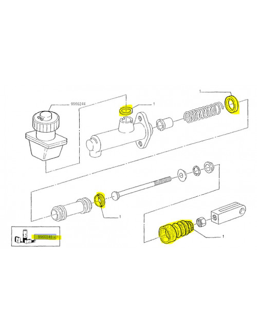 disegno tecnico kit corredo guarnizioni pompa New Holland - cod 9960045