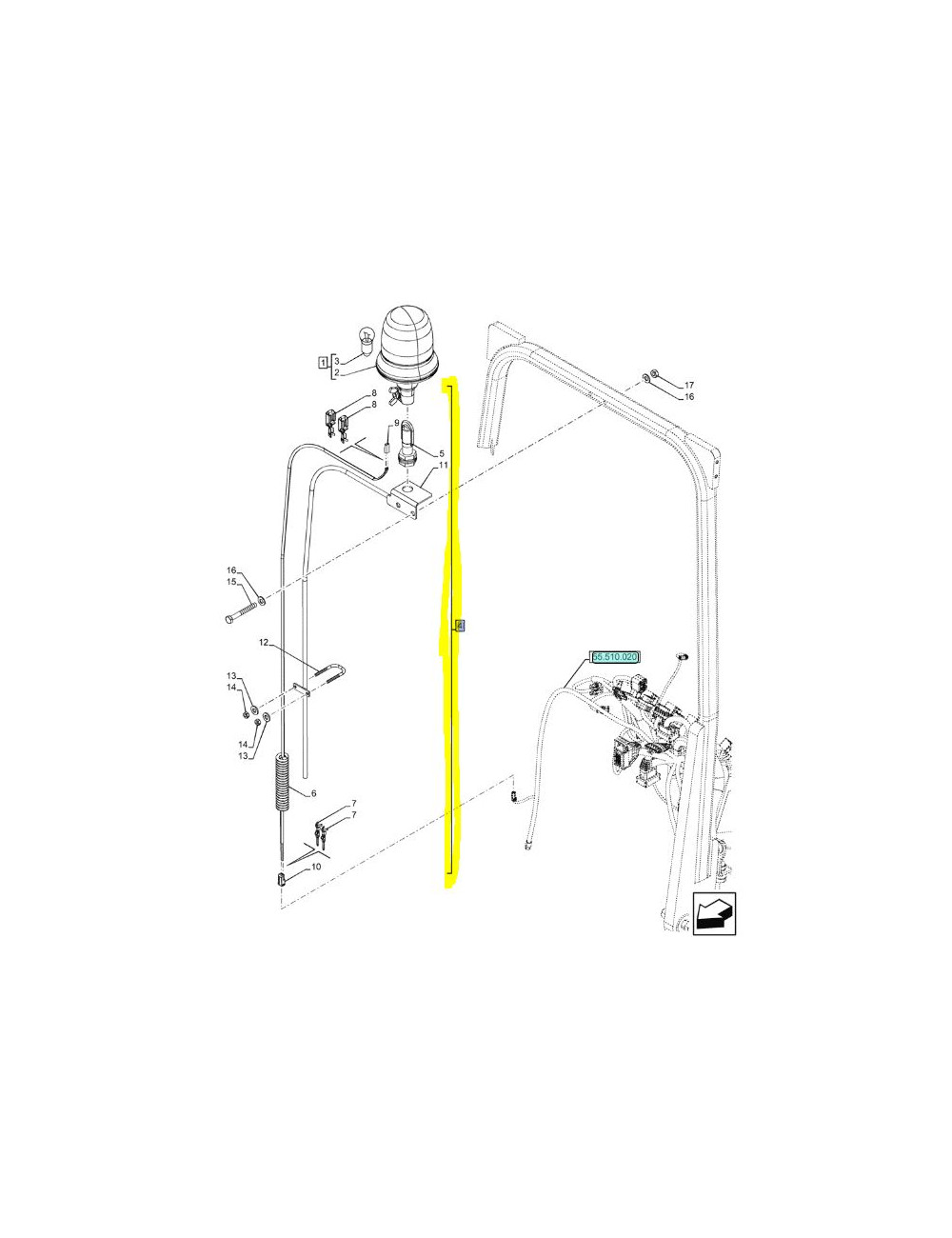 Faro rotativo New Holland - cod 84239019