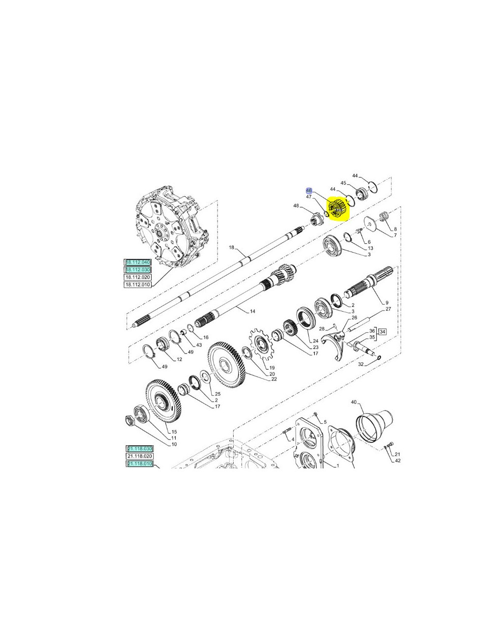 attacco scanalato CNH - cod 5183818