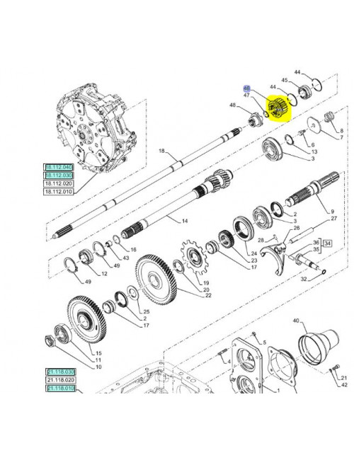 attacco scanalato CNH - cod 5183818