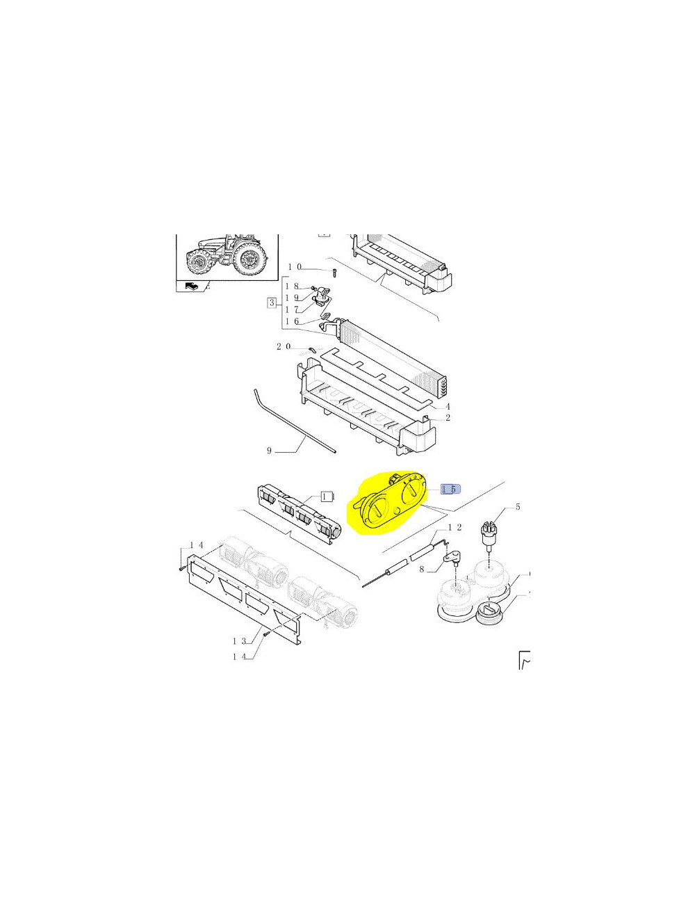 comando condizionatore CNH - cod 5178633