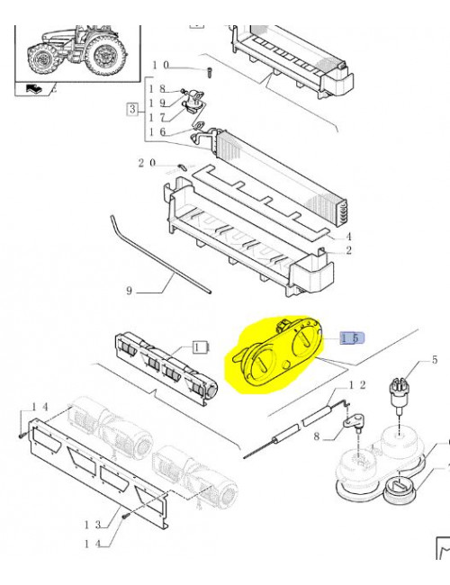 comando condizionatore CNH - cod 5178633