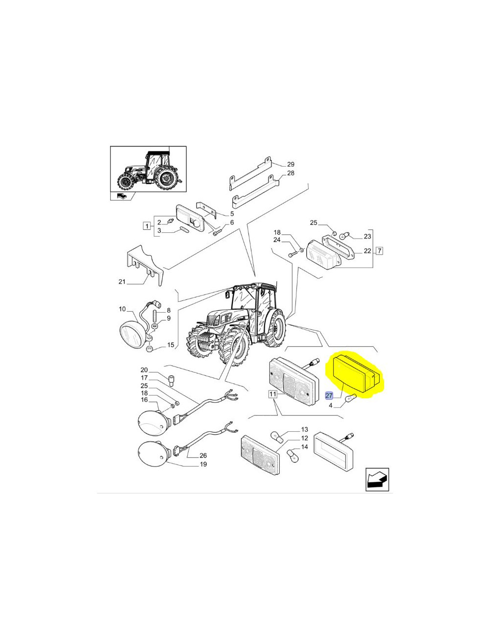 luce posizione destra CNH - cod 5198445