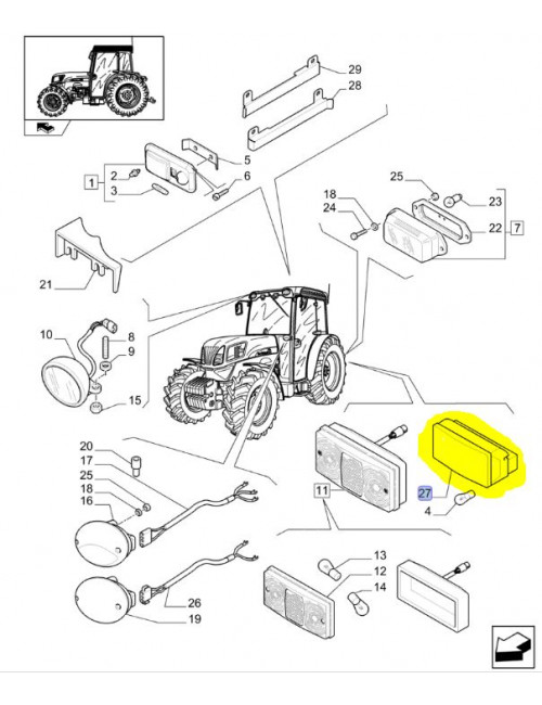 luce posizione destra CNH - cod 5198445