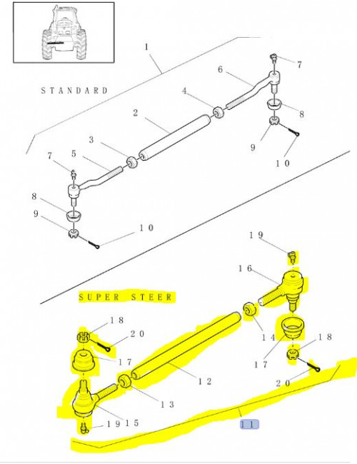 tirante sterzo CNH - cod 86019114