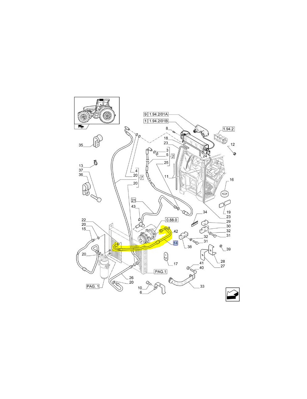 tubo condizionatore CNH - cod 87372462