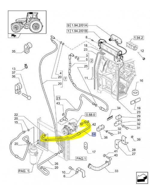 tubo condizionatore CNH - cod 87372462