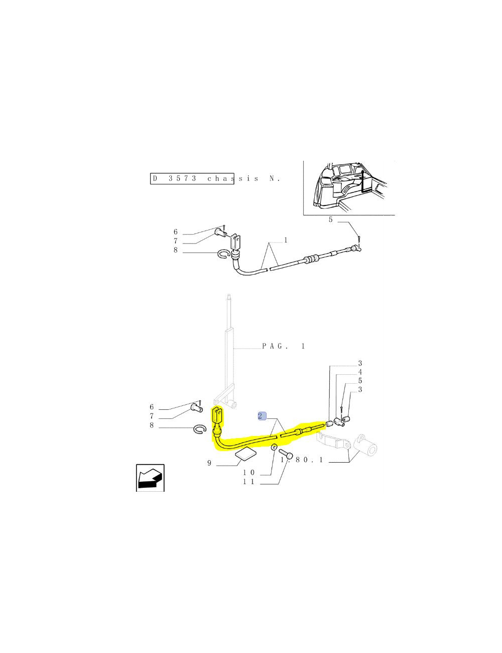 Controllo di bowden CNH - cod 82012526