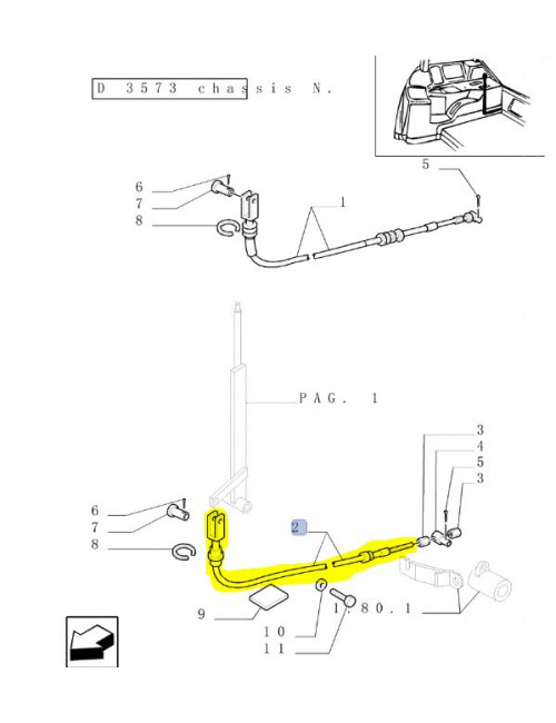 Controllo di bowden CNH - cod 82012526