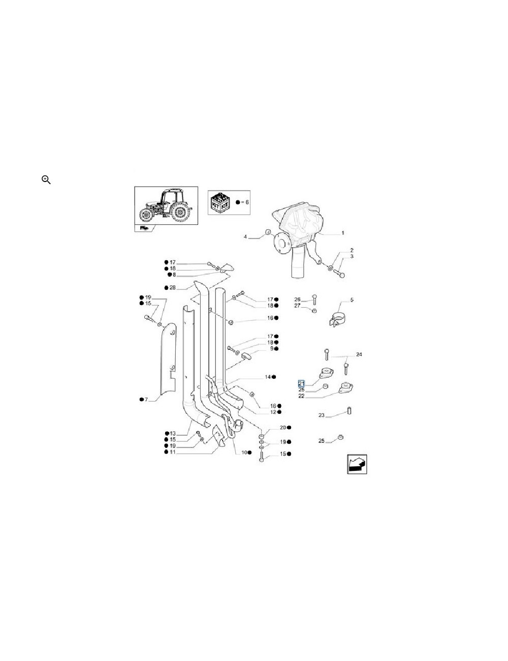 Silentbloc scarico verticale New Holland - cod 47056714