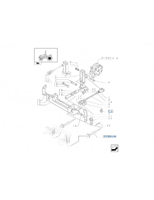 Bilanciere comando freno a mano cavo flessibile New Holland - cod 9977189