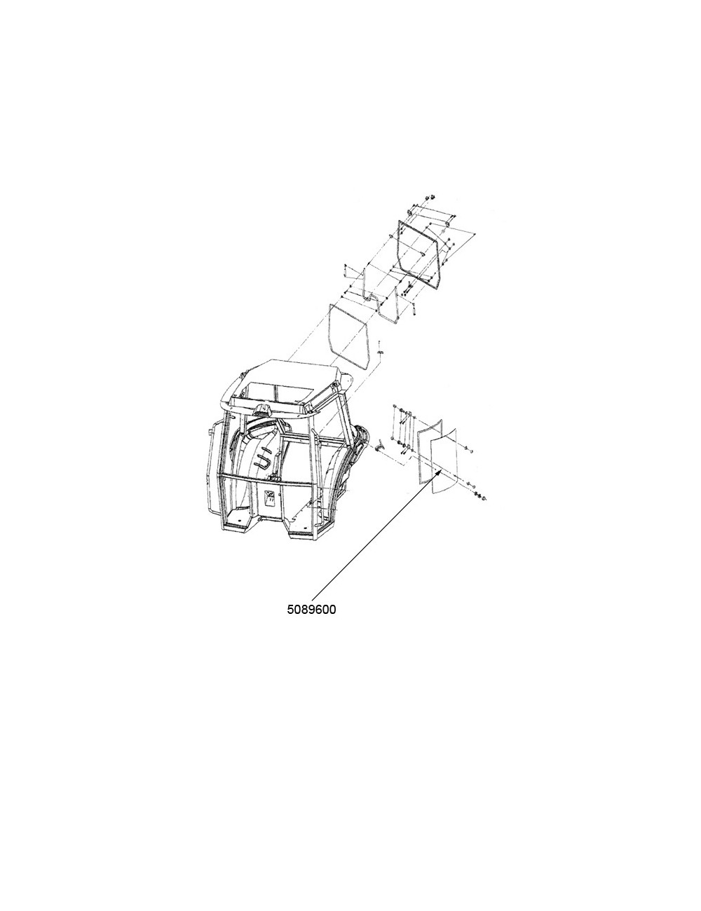 disegno tecnico vetro laterale posteriore sinistro New Holland - cod 5089600 disegno tecnico vetro laterale posteriore sinistro New Holland - cod 5089600