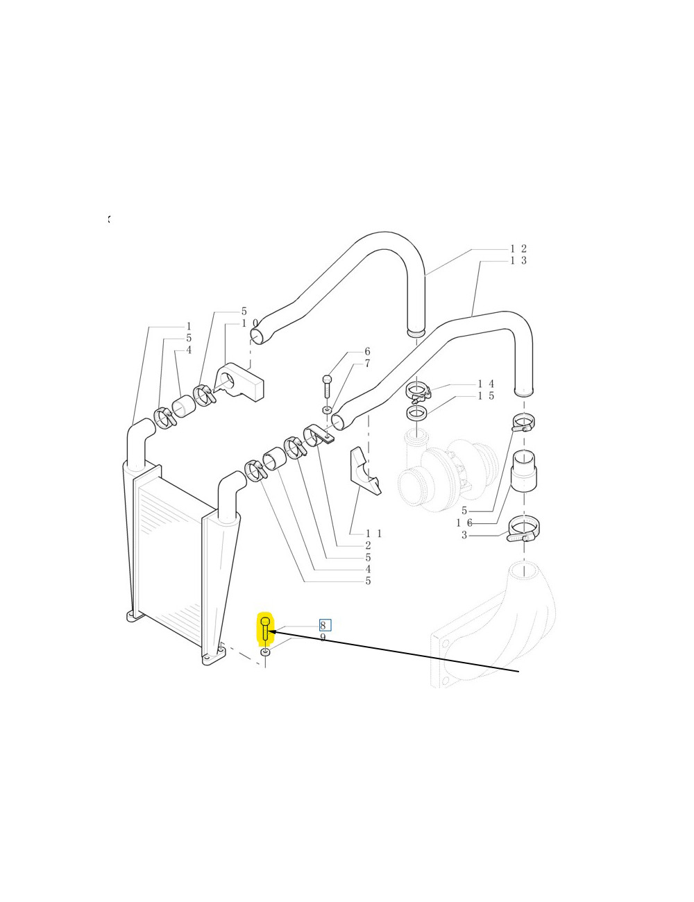 Bullone M10x45 mm New Holland - cod 11107021 Bullone M10x45 mm New Holland - cod 11107021