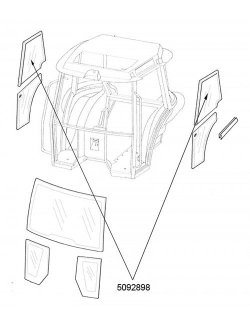 Cristallo porta superiore destro New Holland - cod 5092898