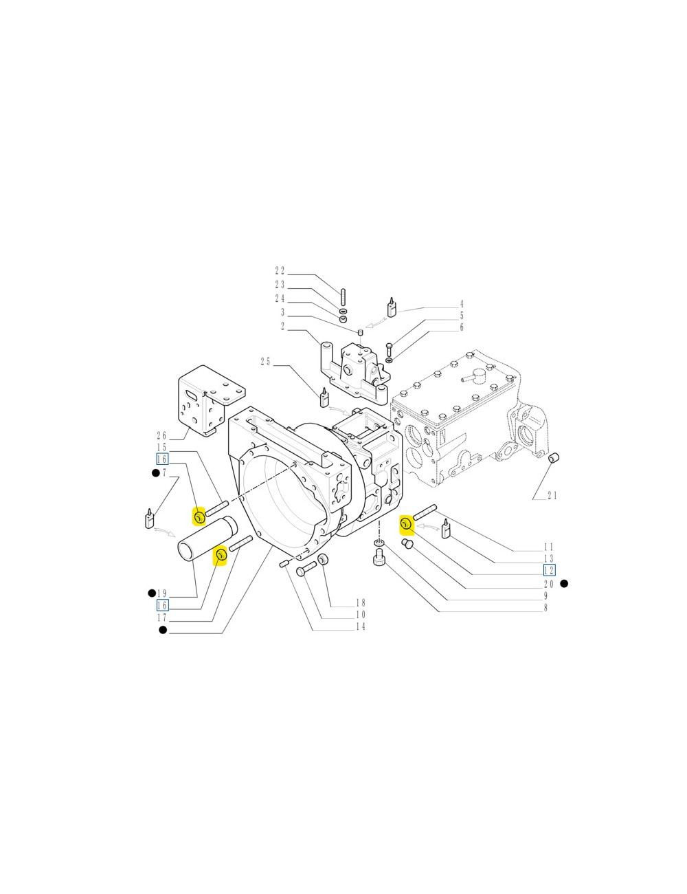 Dado  trasmiss. scatola  frizione New Holland -cod 9975022