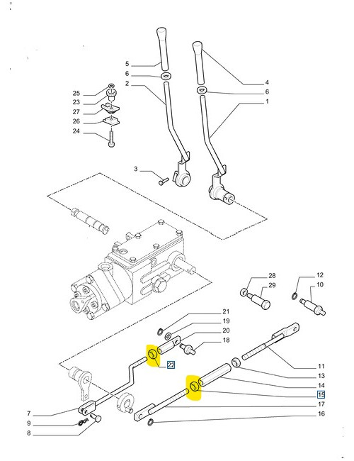 Dado comando meccanico sollevat. New Holland -cod 9975972