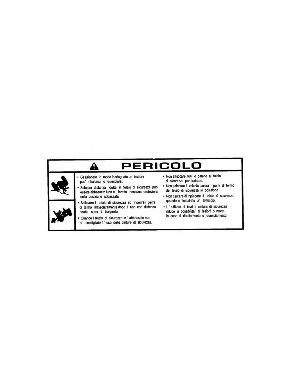 Decalcomania pericolo New Holland - cod 5185016
