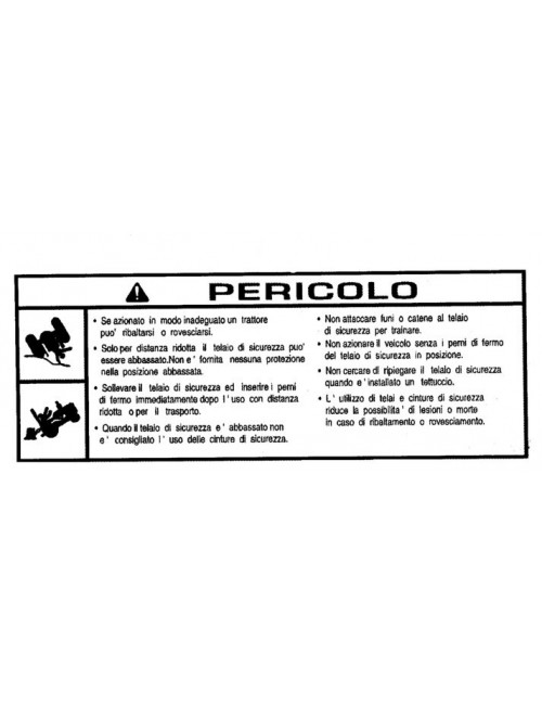 Decalcomania pericolo New Holland - cod 5185016
