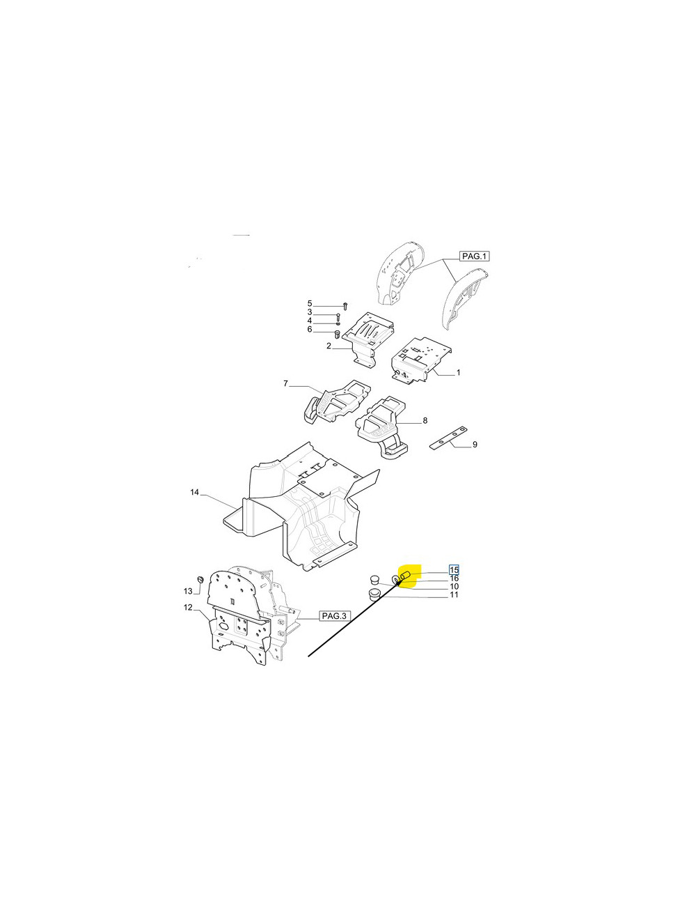 Distanziale protezione piedi New Holland - cod 47127728