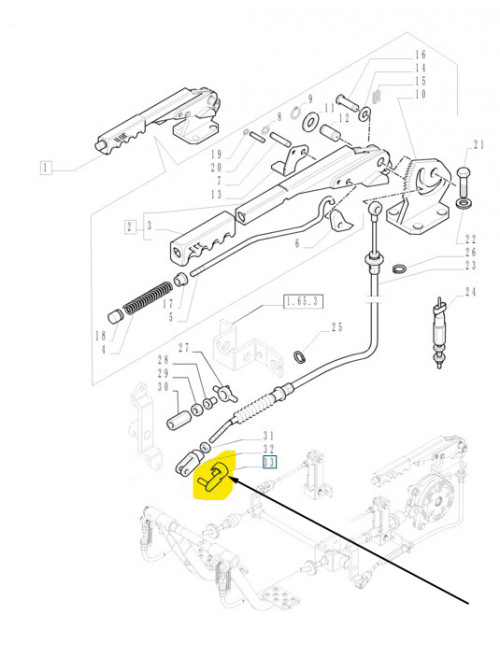 Fermo per comando freno a mano e comando acceleratore New Holland -cod 9975410