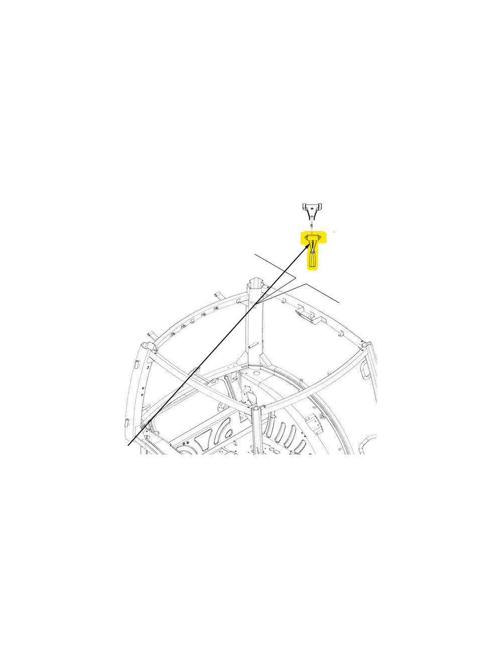 Martello per uscita di sicurezza + supporto New Holland - cod 84302275