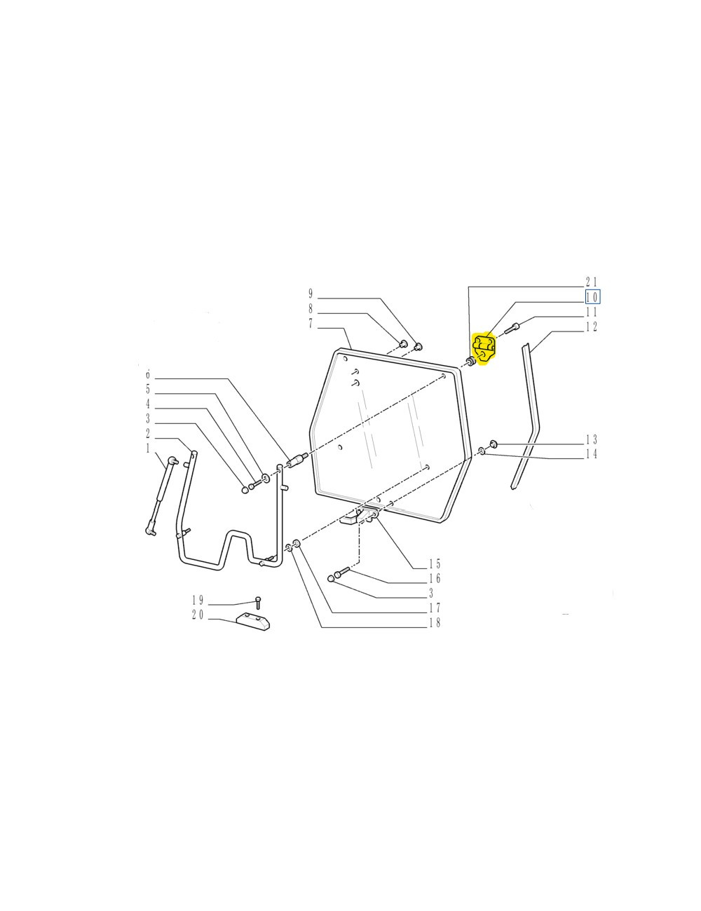 cerniera portello posteriore New Holland - cod 5089565 cerniera portello posteriore New Holland - cod 5089565