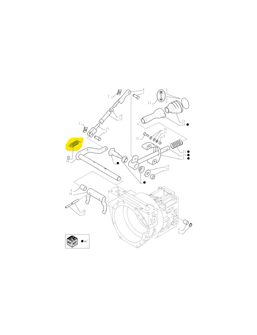 Molla comando a mano presa di forza New Holland - cod 9976495 Molla comando a mano presa di forza New Holland - cod 9976495