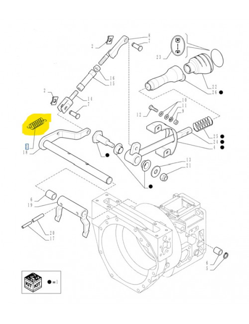 Molla comando a mano presa di forza New Holland -  cod 9976495