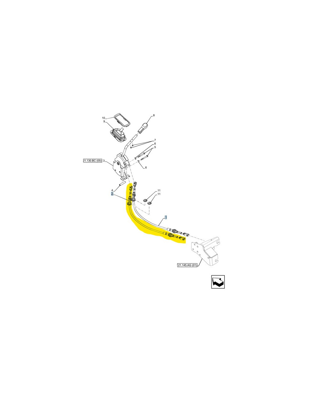 cavo comando marcia New Holland cod 47487567 cavo comando marcia New Holland cod 47487567