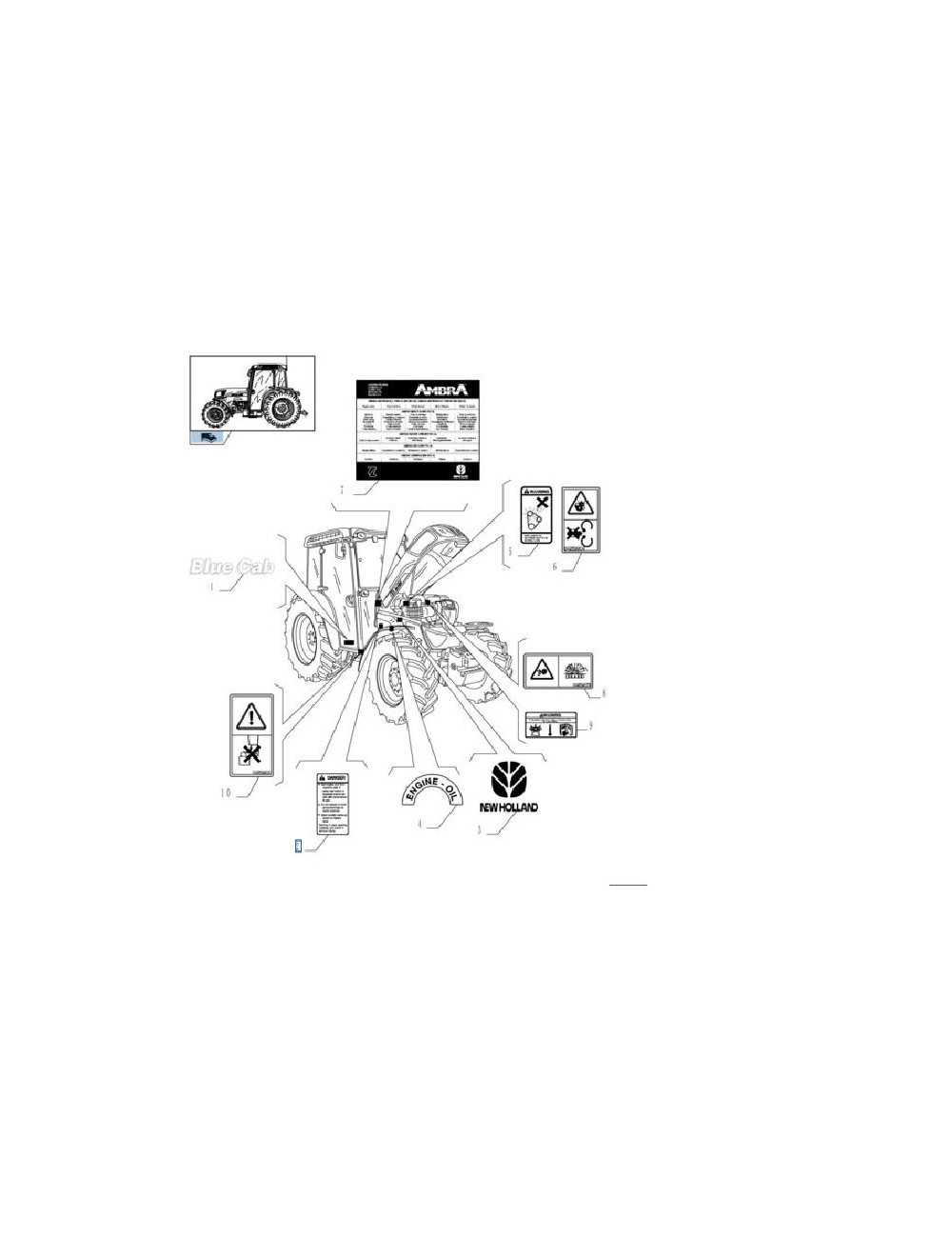 Decalcomania lato destro  ricambio originale New Holland - cod 5180524