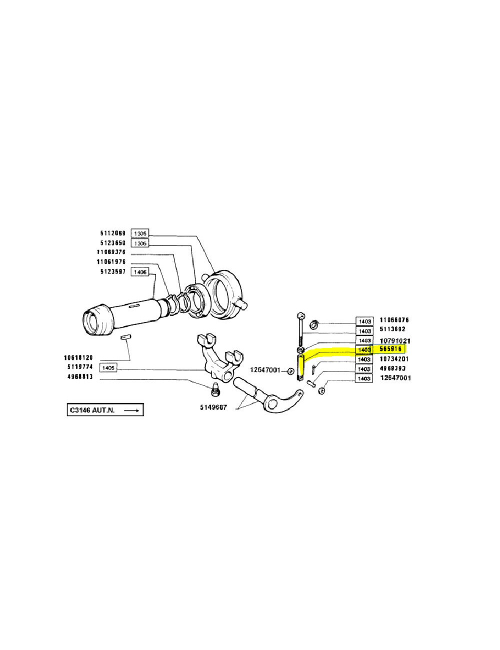 Forcellino innesto leva frizione New Holland - cod 565916 Forcellino innesto leva frizione New Holland - cod 565916