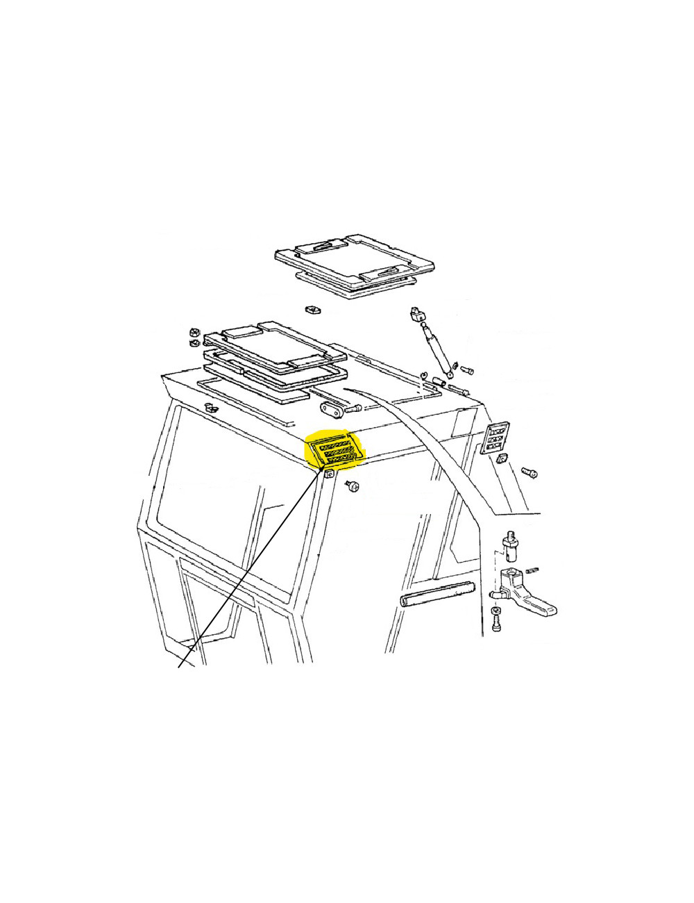 Coperchio anteriore tetto cabina New Holland - cod 5162987 Coperchio anteriore tetto cabina New Holland - cod 5162987