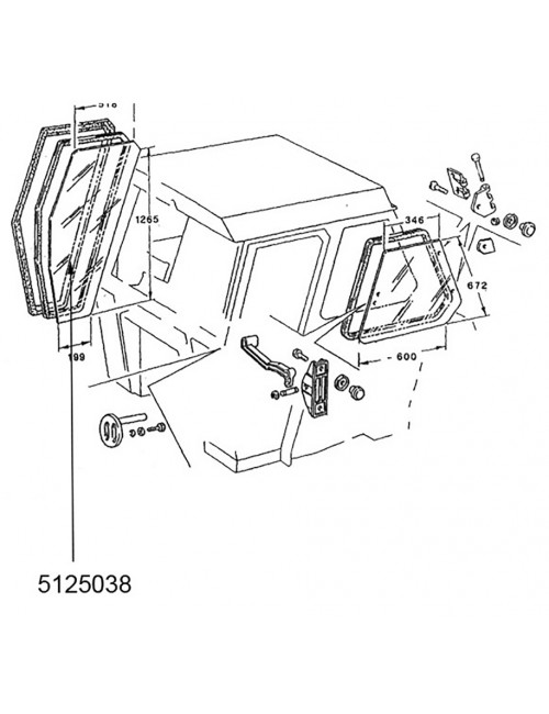 Cristallo porta destra  New Holland - cod 5125038