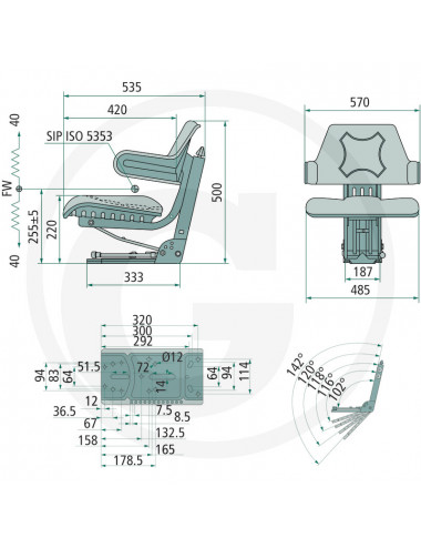 Sedile compatibile serie 66 - cod 24000030