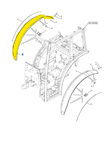 prolunga parafango lato sinistro New Holland cod 5176715