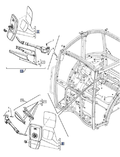 dia kit specchi telescopico cabina largo New Holland cod 718210020