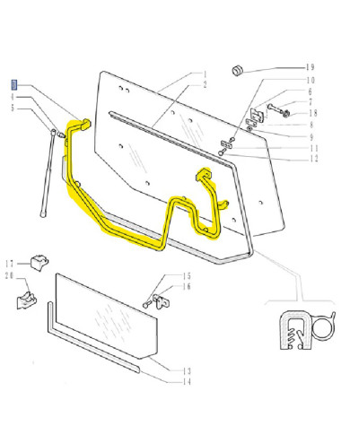 maniglia lunotto posteriore CNH - cod 82013085