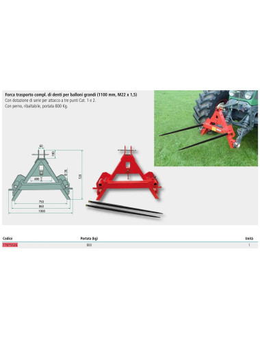 forca per trasporto rotoballe Granit cod 77875526