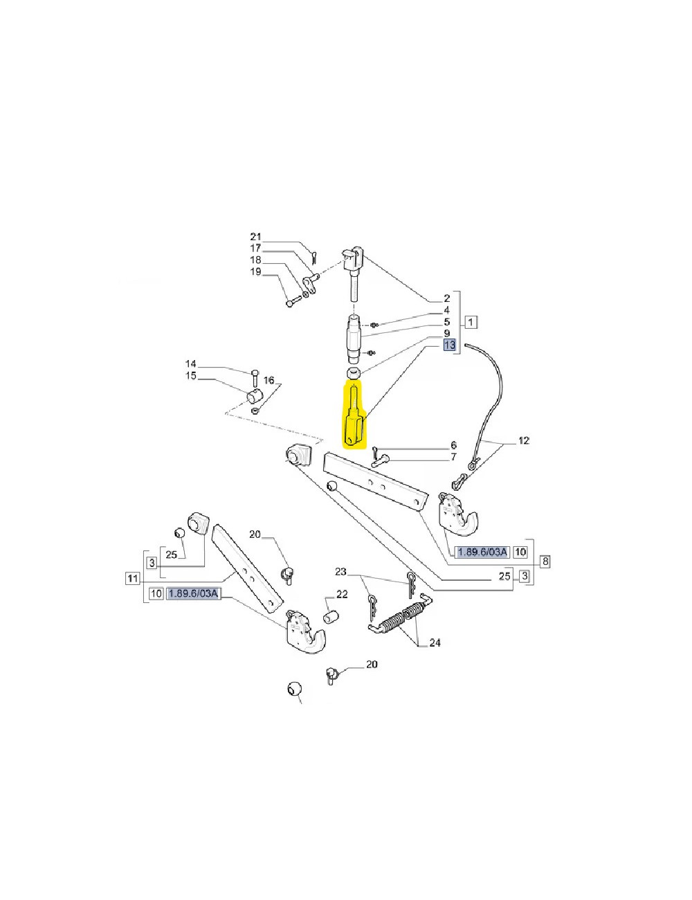 estremità braccio sollevatore New Holland cod 5130638