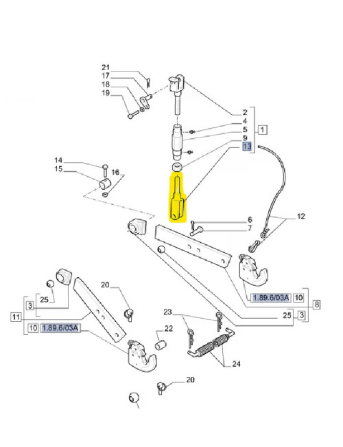 estremità braccio sollevatore New Holland cod 5130638