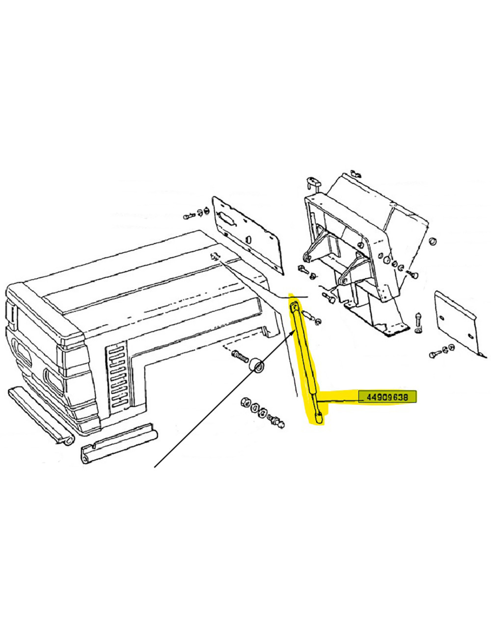 ammortizzatore cofano New Holland cod 44909638