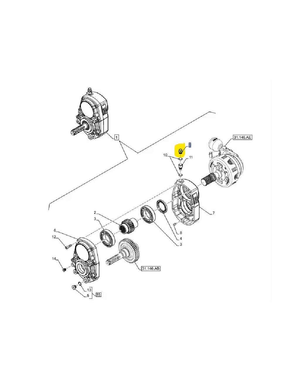 sfiato presa di forza anteriore New Holland cod 87560100