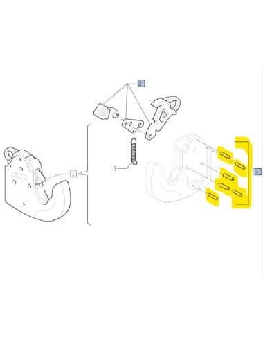 kit fissaggio leve sgancio rapido New Holland cod 5189337